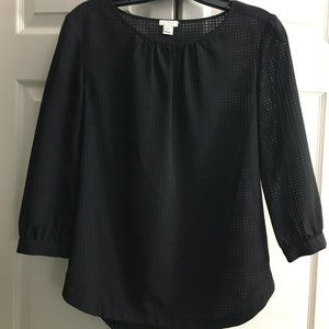 J.Crew Factory black 3/4 sleeve blouse